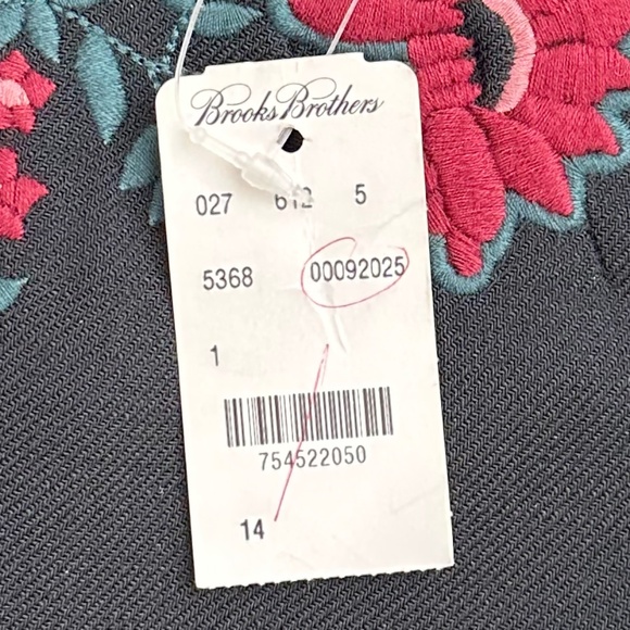 Brooks Brothers Floral Embroidered High Neck Wool Blend Sheath Dress 14 Classic - Picture 8 of 15